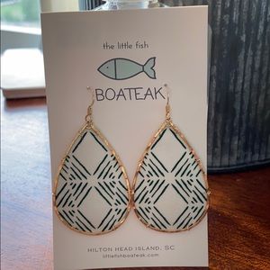 Boateak fabric and metal teardrop earrings